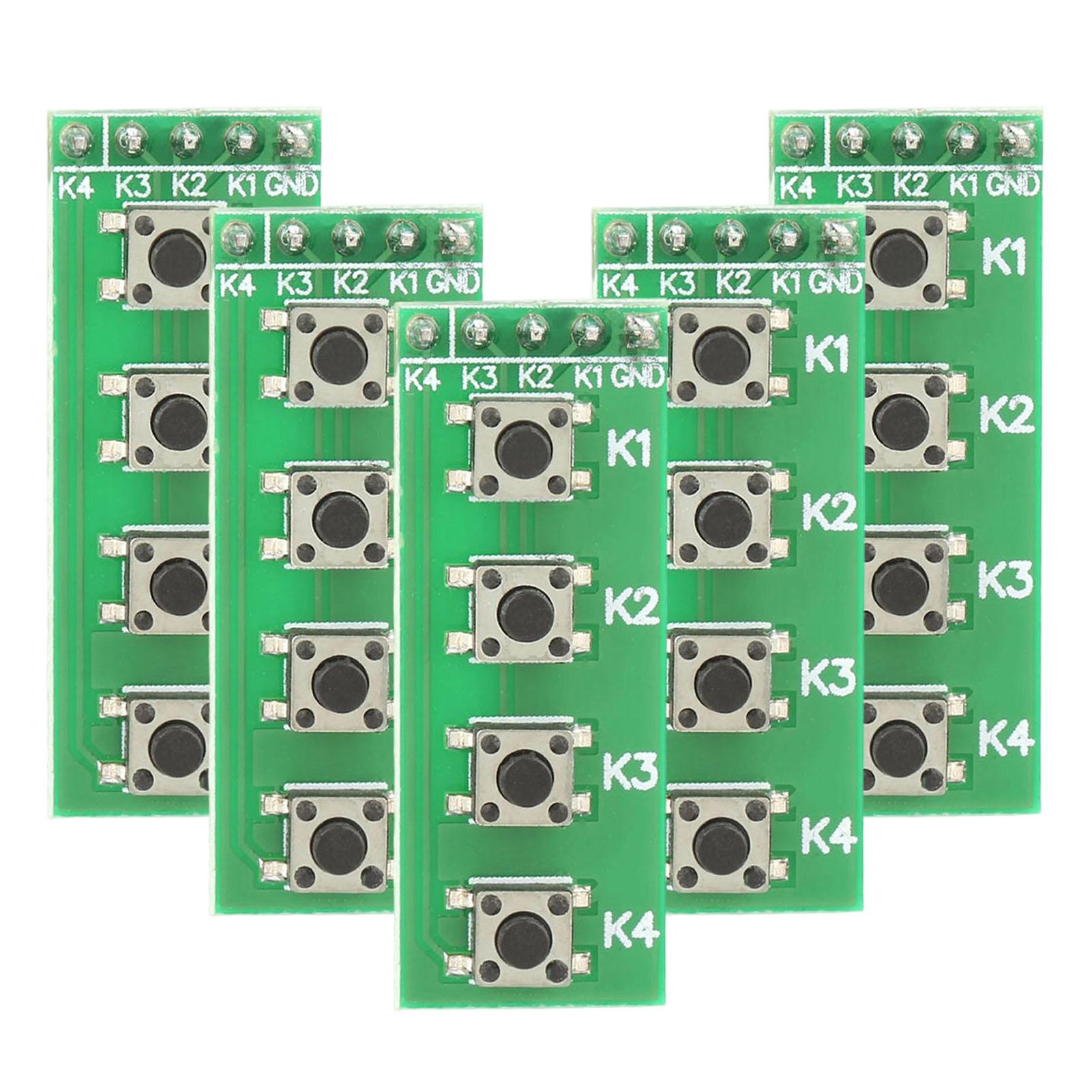 

5 Pcs 4 Button Key Module Universal 4 Key Push Button Switch Module Keyboard Board for PIC PLC ARM FPGA CPLD