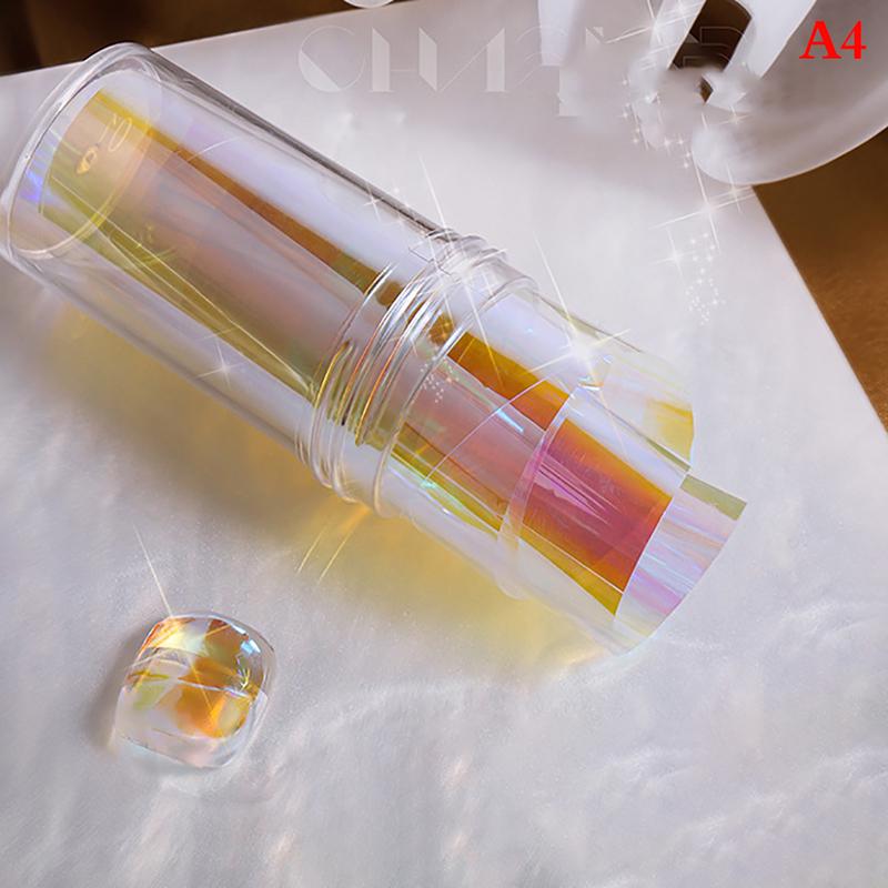 Nail Art Aurora Ice Cube Cellophane Large Colorful Transfer Paper Laser Sticker