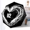 1pc U2, Music Band Logo Automatic Folding Umbrella] Durable Iron Frame & Rod, Portable Folding, Makes a Great Holiday Gift yy251016290
