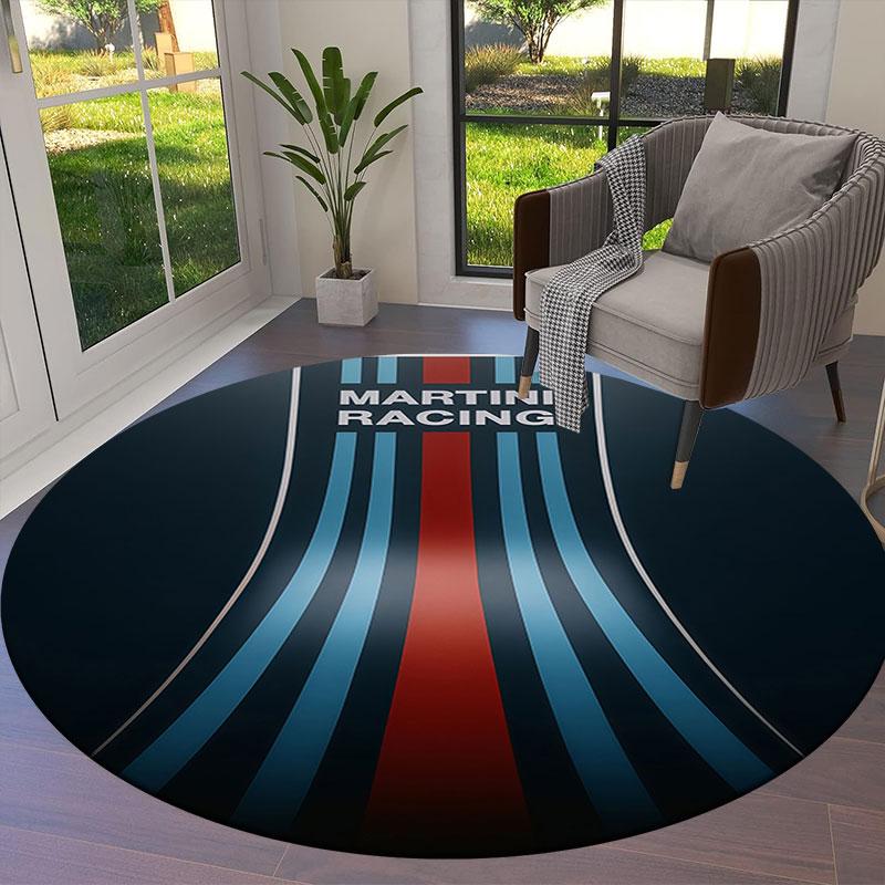 Martini Racing Round Area Rug,Carpet Rug for Living Room Bedroom Sofa Playroom Decor,Non-slip Floor Mat