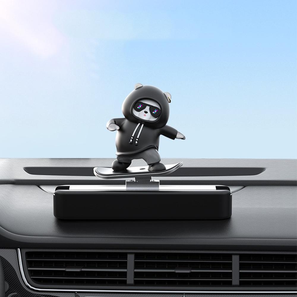 Cool Skateboards Bear Car Dashboard Ornament, Black