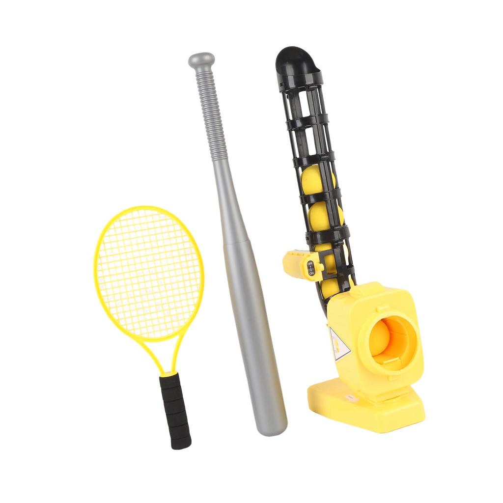 2 In 1 Baseball Tennis Pitcher Auto Pitching Machine Set with Baseballs Bat Tennis Racket Boys Girls Indoor Outdoor Sports Game