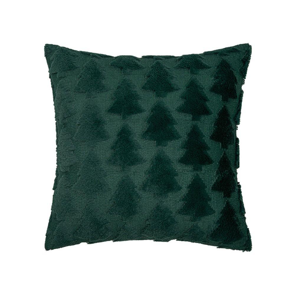 

1/2pcs Plush Cushion Covers Green Christmas Tree Fluffy Pillowcase Office 1pcs