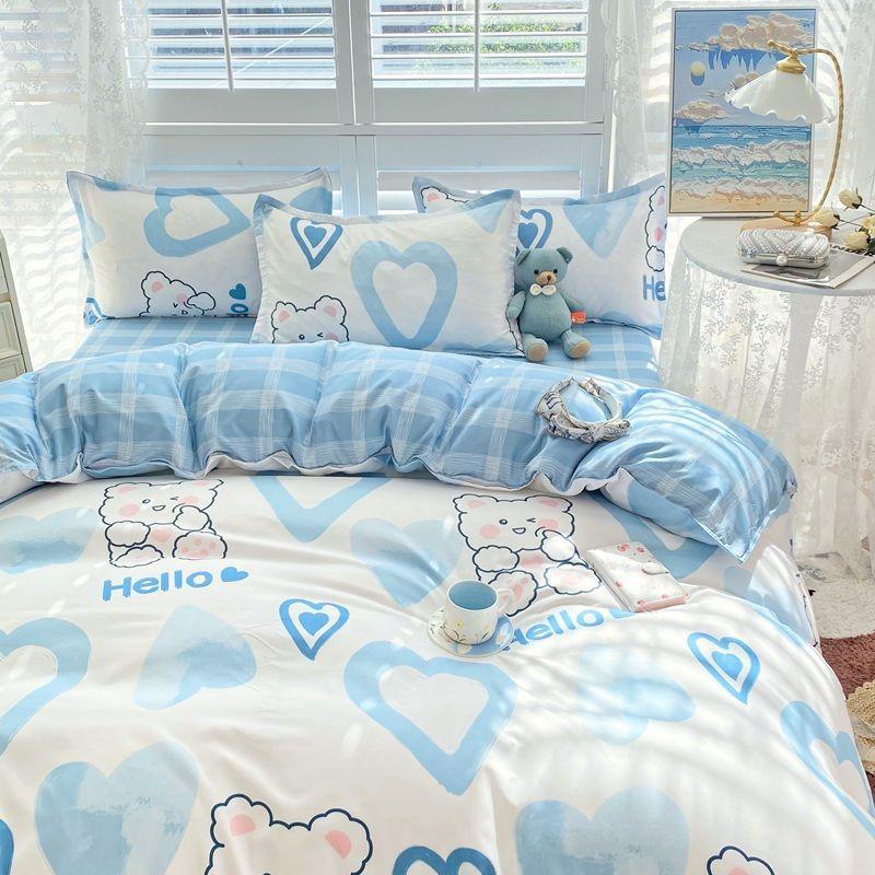 Cartoon Duvet Cover Household Skin-friendly Washable Modern Quilt Covers Students Non-fading Bedding Luxury Housse De Couette