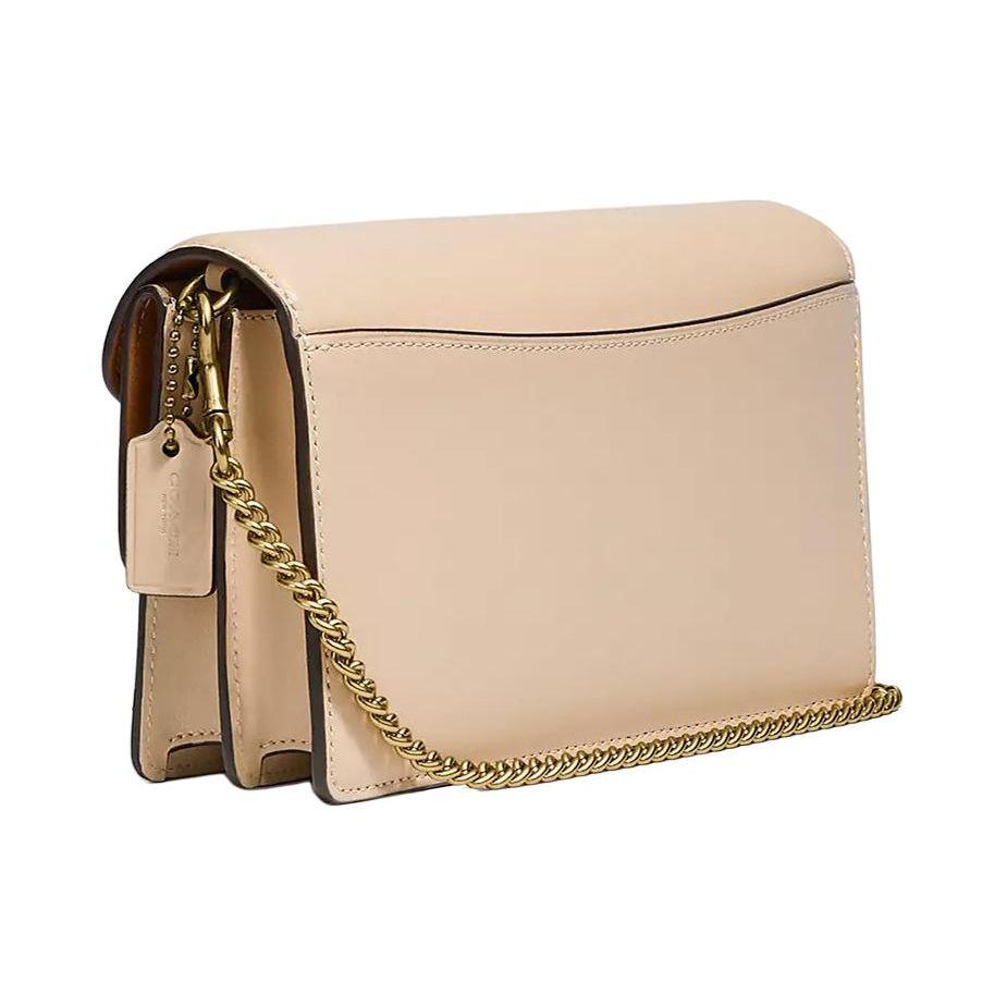 Coach Aster Color Block Minimalist Leather Envelope Shoulder Bag Women Shoulder Bag Beige Pink C0836-B4SB7
