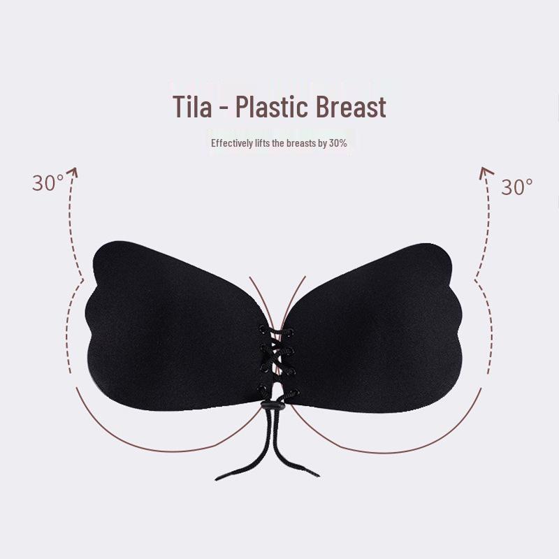 Butterfly Wing Push-Up Bra with Invisible Strapless Design and Nipple Covers
