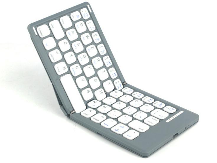 JOMAA DF009 Folding Wireless Bluetooth Keyboard for Tablet & Phone with Mirror серый