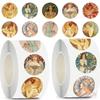 500Pcs/Roll Mucha Art. Retro Girls Kids Rewards Stickers - DIY Scrapbooks Album Decor Sealing Label Decals
