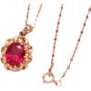Fialová Zlatá Barva Zlatá Móda Lehký Luxus Elegantní Temperament Pozlacená Růžovým Zlatem Květinový Vaječný Povrch Červený Kámen Přívěsek Řetízek na Klíční kost