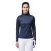 FootJoy Modern Classic Chevron Print Thermolite Long Sleeve Insulated Turtleneck Golf Shirt, Women's, Navy, Size L (FJW-F23-S04)