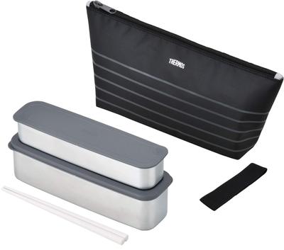 Slim Fresh Lunch Black BKBD Box, 2-Tier, 815ml, Border, DSA-804W