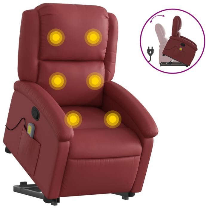 VidaXL Reclining Massage Armchair, Relaxation Chair with Adjustable Backrest and Footrest, Salon Seat, Modern, 3204237