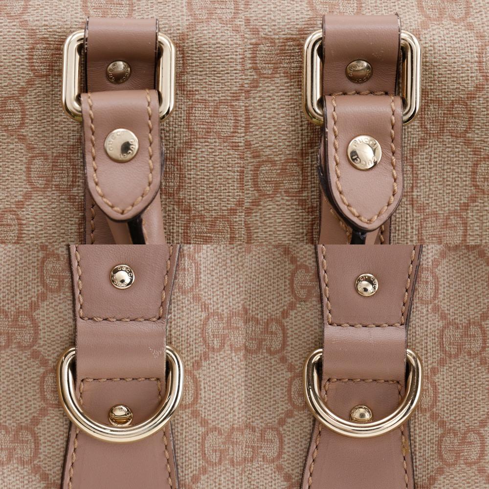 GUCCI Boston bag 216484 pink beige GG Supreme Canvas Women Used
