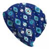 Mediterranean Evil Eye Skullies Beanies Caps Hip Hop Winter Warm Knitted Hat Adult Unisex Turkish Amulet Culture Bonnet Hats