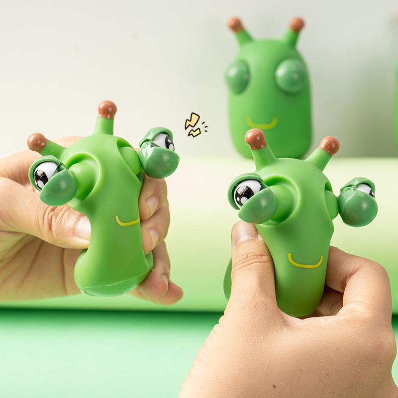 Funny Pop-Out Grass Worm Pinch Anti Stress Toys Creative Eyeball Decompression Squeeze Fidget Toy For Adults Kids Class Prizes