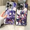 Genshin Impact Desgin Plating Phone Case For Iphone 16 17 Pro Max Air 16E 14 15 Plus 12 13 Mini Anti-Fall Airabag Cover