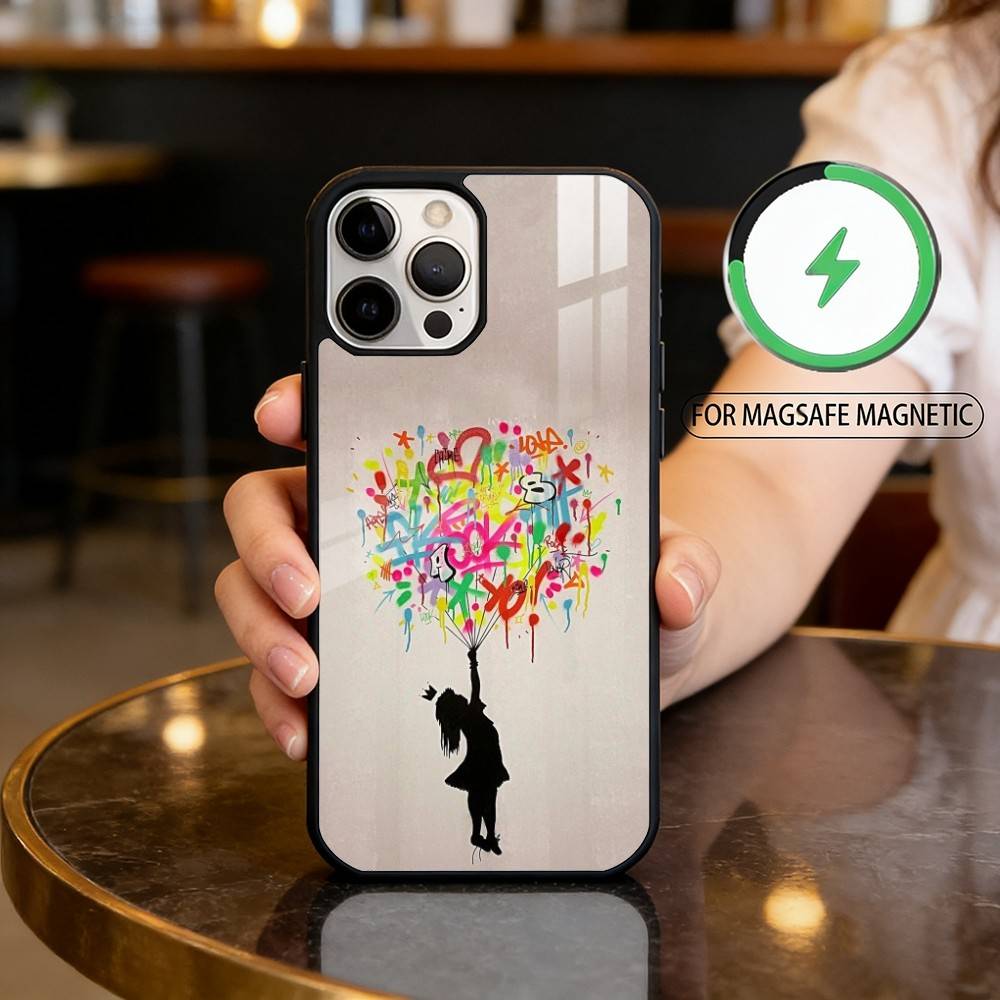 

G-Graffiti A-Artist B-Banksy Phone Case For iPhone17,16,15,14,13,12,11 Plus,Pro Max Magnetic For Magsafe Wireless Charging iPhone16
