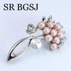 Luxury Jewelry 100% Genuine Natural Freshwater Pearl Wedding Micro-inlaid Zircon Coat Women All Match Accessories Pin Brooch