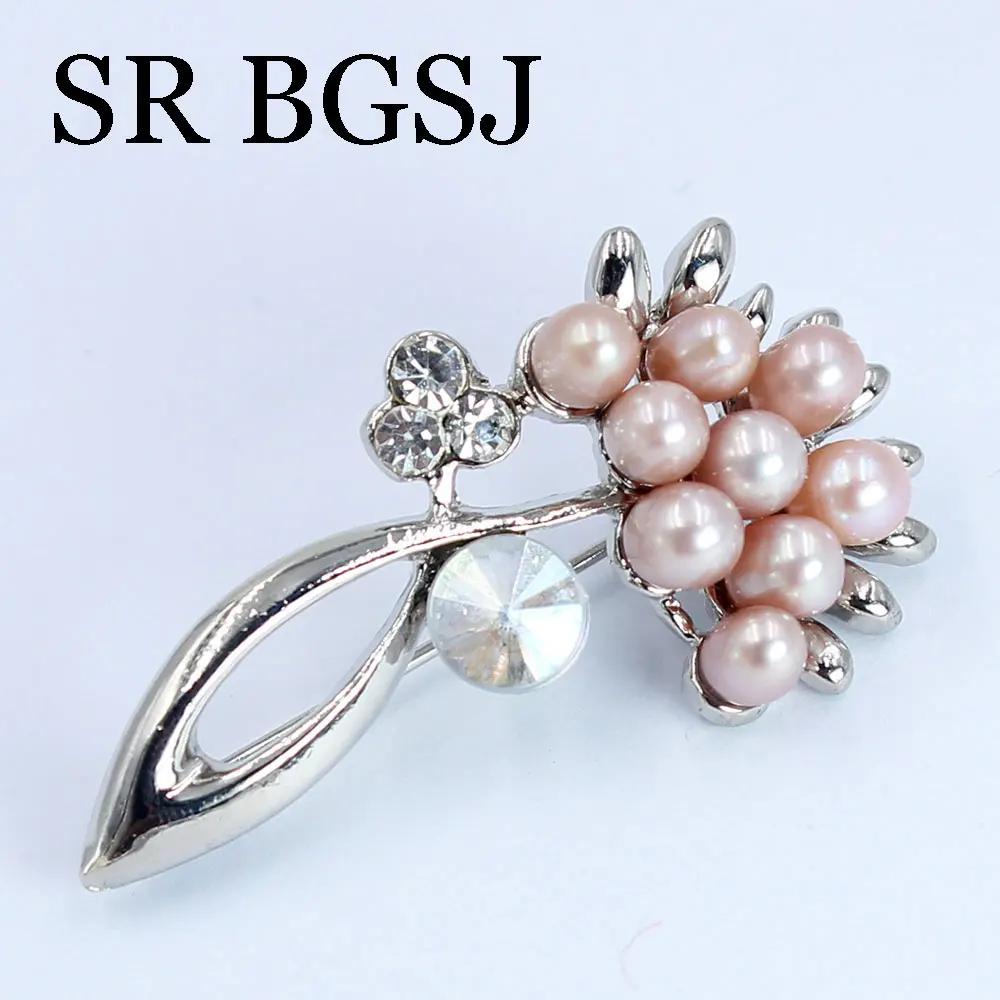 Luxury Jewelry 100% Genuine Natural Freshwater Pearl Wedding Micro-inlaid Zircon Coat Women All Match Accessories Pin Brooch