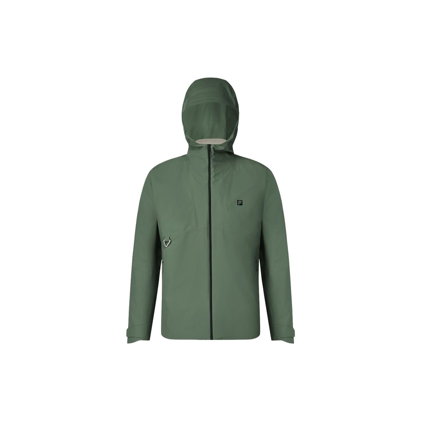 

FILA Solid Color Hooded Zip Long Sleeve Waterproof Jacket Men Jacket Siberian-Green A11M417708F-DG S