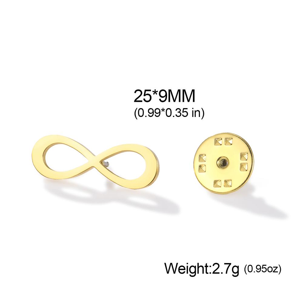 Dawapara Classic Infinity Symbol Brooch Endless Love and Friendship Lapel Pin Stainless Steel Accessories