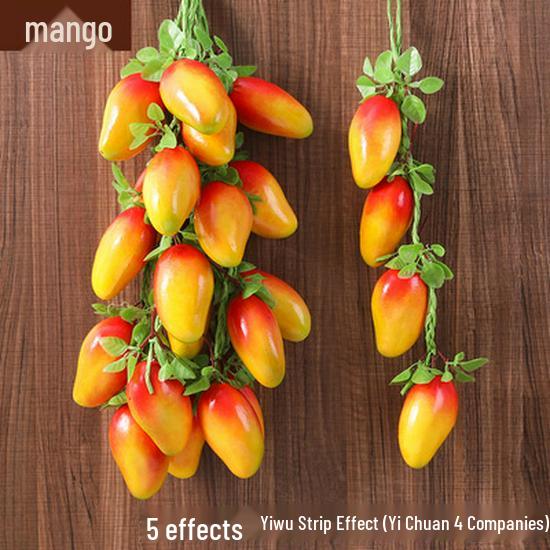 Farmhouse Restaurant Decor: Artificial Fruit Vine with Peaches, Apples, and Bananas.