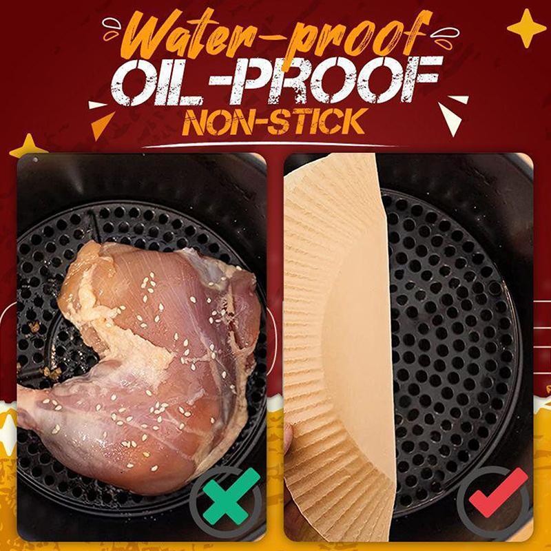 50Pcs 16Cm Air Fryer Disposable Paper Liner Non-Stick Mat Wood Pulp Round Paper