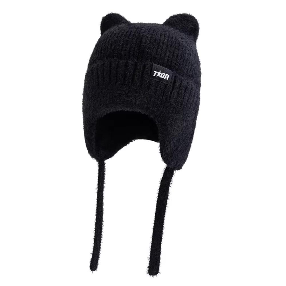Warme Winddichte Wintermütze Kpop Stil Strickmütze Neue Niedliche Katzenohren Ohrenklappen