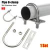 1Set With Baffle M8 Round Tube Clamp 304 Stainless Steel Round Bolt  for Round Tube