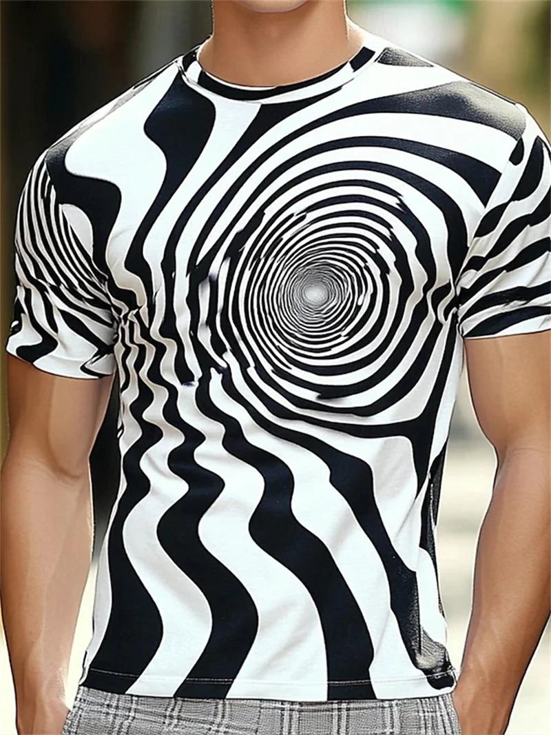 

Funny Optical Illusion Graphic T Shirt For Men 3D Printed Art Abstract T-shirt Y2k Tops Harajuku Fashion Street Unisex Clothing 6XL