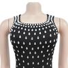 C7117 Fashion Women's Sleeveless U-neck Bodycon Dress with Hot Drilling, European and American Style.