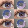 2Pcs Colored Contact Lenses for Eyes Cosplay Red Eye Lens Purple Anime Lenses Halloween Beauty Cosmetic for Eyes Yearly