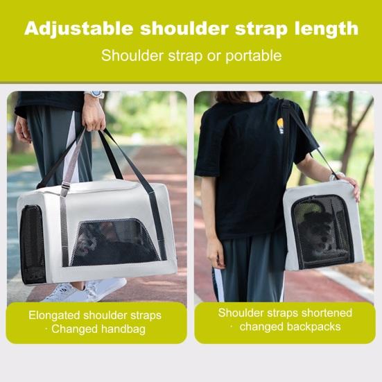 Köpek Pusetli 4 Tekerlekli Evcil Hayvan Pusetli 360° Dönebilen Geri Çekilebilir Saplı Havalandırmalı