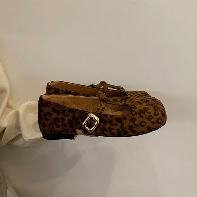 Fashion Fashion Buckle T-Strap Ladies Flats With Shoes Spring Summer Female Shallow Footwear Square Toe Women Mary Janes Flats Shoes
