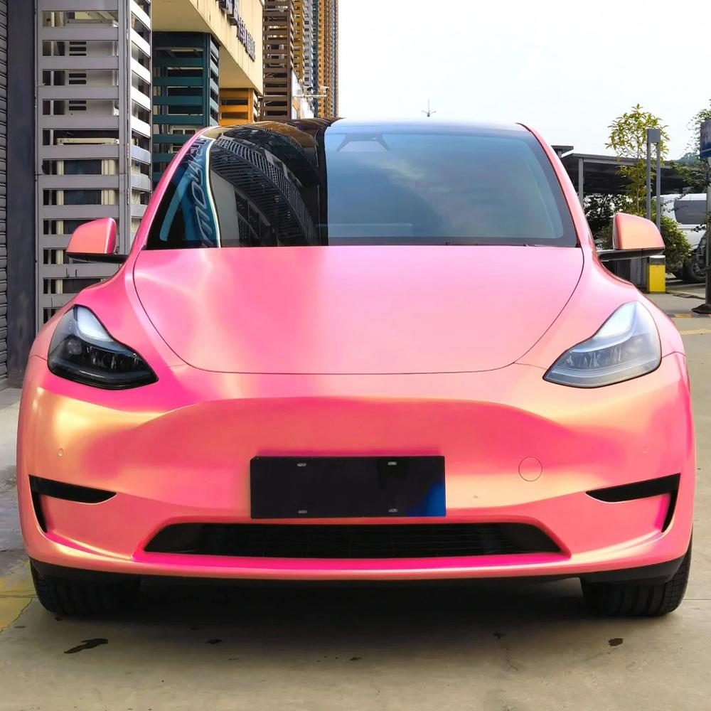 Car Sticker Wrap Film Matte Diamond Gold Pink Auto Color Change Vinyl Film PVC Sticker PET Bubble Free Wrapping Car Accessories