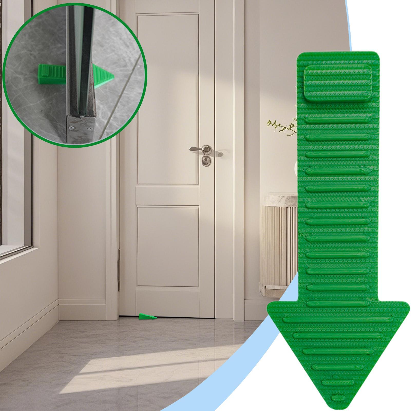 

Stackable Door Open Stopper Anti-Slip Sloped Security Wedge Stoppers Reusable Shock Absorbent Home Office Anti-Folder supplies зелений