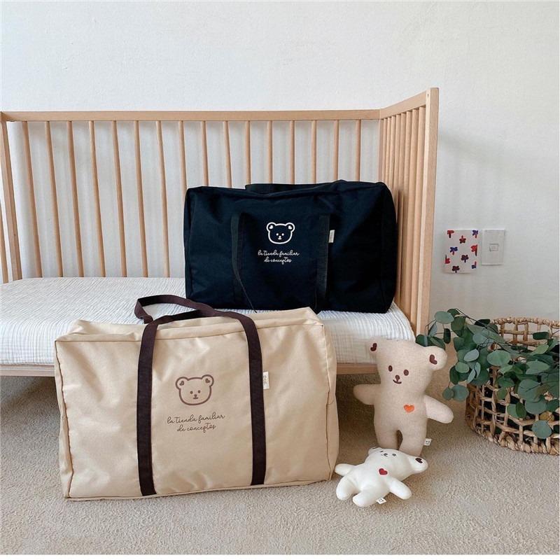 ins wind cute bear quilt storage bag quilt packing bag men and women large capacity out handbag luggage bag