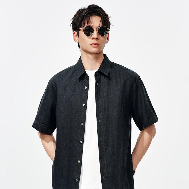 

Мистер. Мужская рубашка с коротким рукавом из 100% льна Cotton Men s French Manor XXL