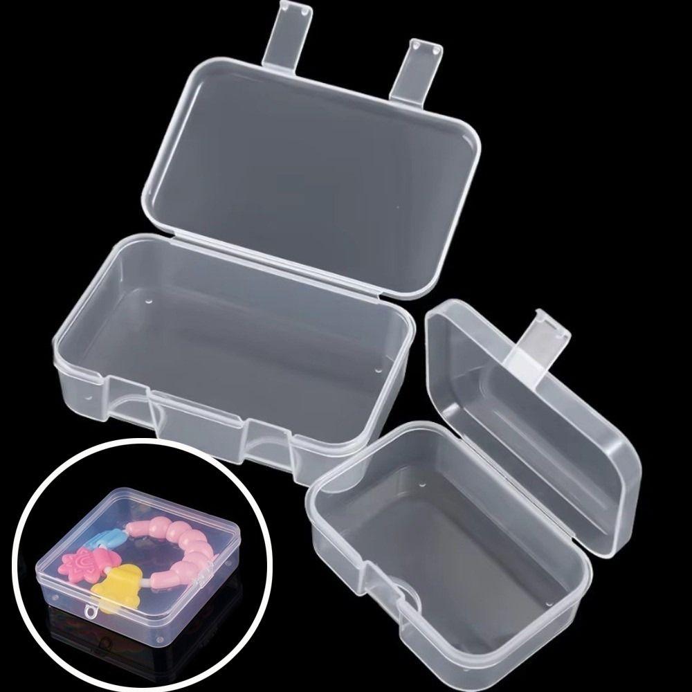 with Lid Transparent Plastic Box Dustproof Flip Cover Box Jewelry Display Case  Earrings Storage