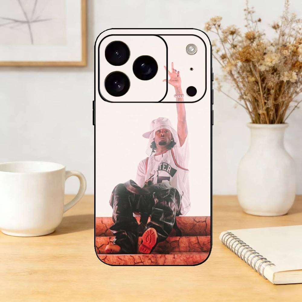 Playboi C-Carti Rapper Phone Case For iPhone 17,16,15,14,13,12,11 Plus,Pro Max,SE4Soft Silicone Black Cover