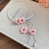 Pearl Glass Beaded Flower Tassel French Retro Necklace - Luxurious High-End Accessory.
