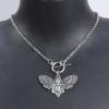 Gothic Death Moth Pendant Necklace Clavicle Chain Necklace Simple Chain Skull Butterfly Necklace Jewelry for Women Men