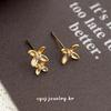 Cuiyan S925 Silver Asymmetrical Flower Stud Earrings - Korean & Chinese Style Trend for Women