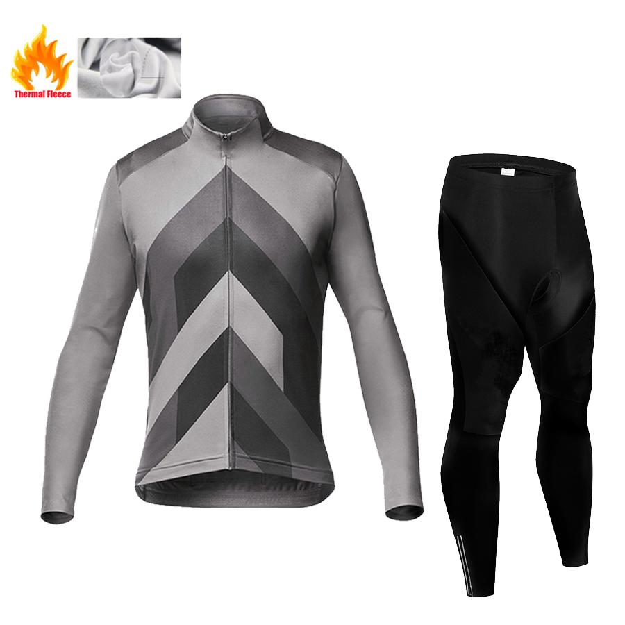 2025 Pro Warm Winter Thermal Fleece Cycling Jersey Sets Men Outdoor Riding MTB Ropa Ciclismo Bib Pants Set Cycling Clothing