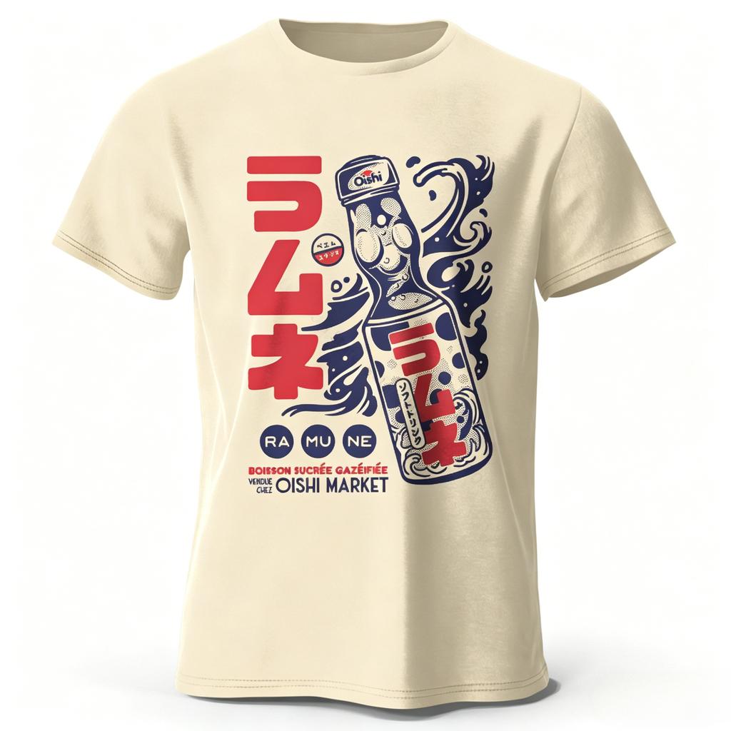 Pebble Soda Printed Cotton TShirt Soft Fabric Short Sleeve Tee Harajuku Unisexs Clothing and Womens Clothing 2026 Summer T Shirt