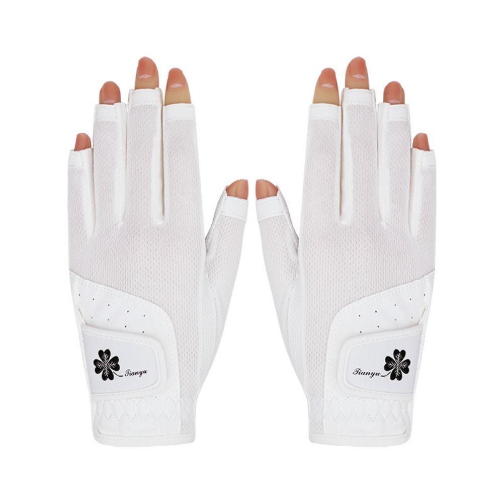 

Удобные женские спортивные перчатки, дышащие, нескользящие, без пальцев, для гольфа, левая/правая рука, женские перчатки для гольфа 18 белый