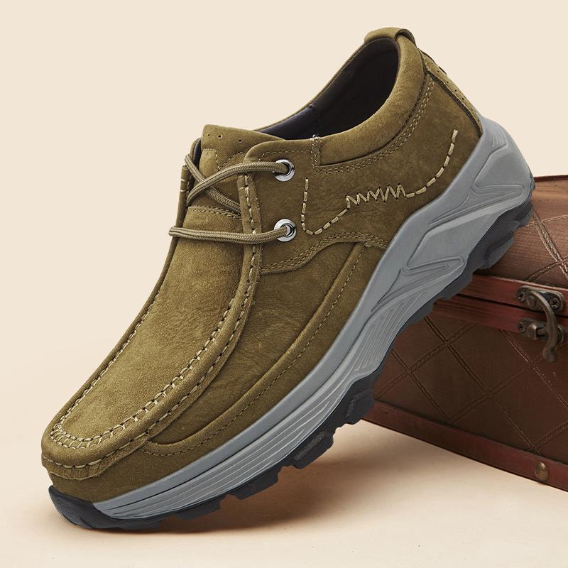Fashion New Arrival Trainers Genuine Leather Mens Casual Shoes Non-Slip Lace-Up Walking Shoes Sneakers New Fashion Male Treking Footwear