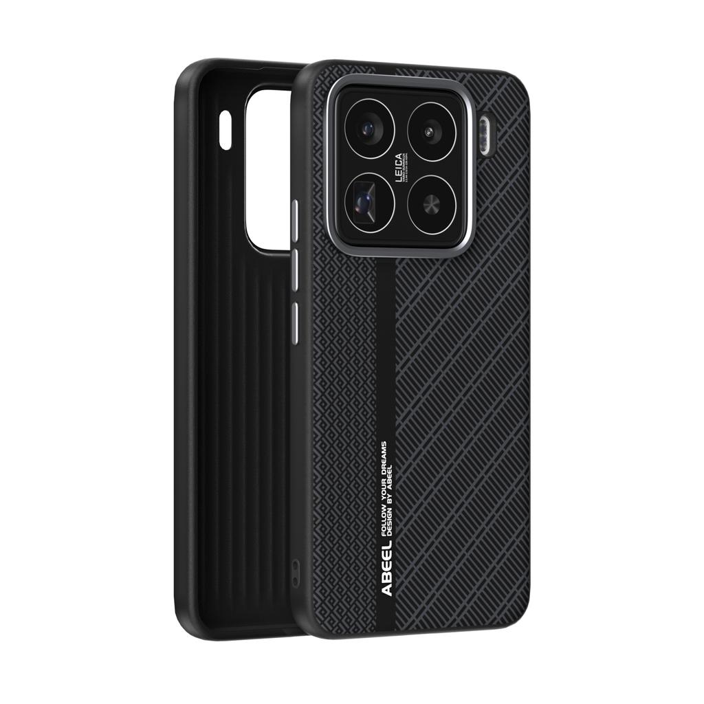 Für Xiaomi 15 Pro Karbonfaser Hülle Schlank Stoßfest Magsafe Magnetisch Kabelloses Ladegerät Hülle Legierung Linse Anti-Rutsch Griff Funda