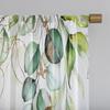 2 Pieces HD Digital Green Large Leaf Print Curtains Home Decorating Style Decorating Living Room Bedroom Rodding Curtains Effect