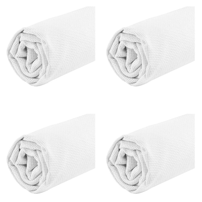 

ABUL-4Pc 59 By 39-Inch Cross Stitch Fabric,14 Count Aida Cloth Cross Stitch Large Fabric Reserve Cloth Fabric білий